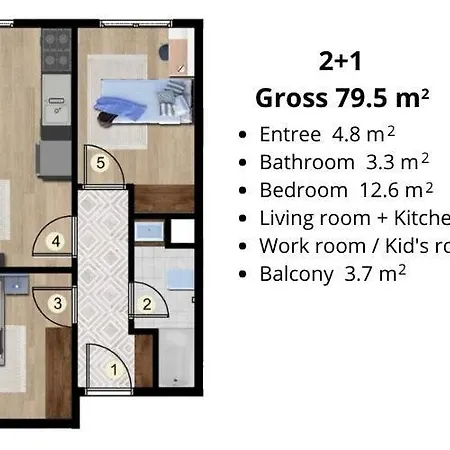 Bright & City View Apartment
